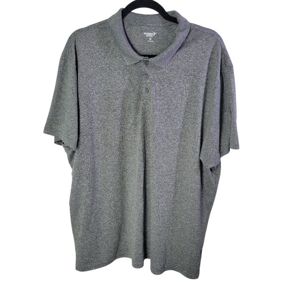 Old Navy Active Mens Sz XXL Gray Solid Short Sleeve Polo Shirt - Picture 1 of 10